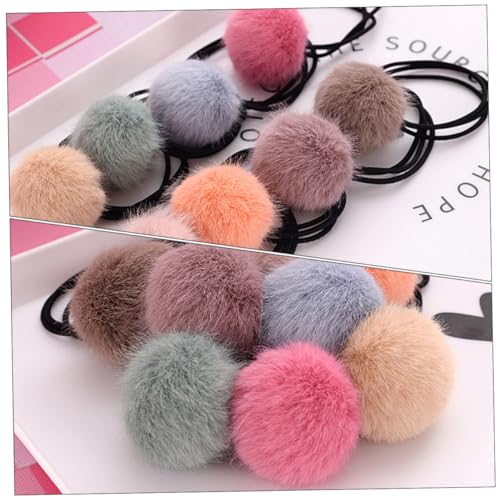BELLIFFY 12 Stück Teiliges Haargummi Flauschigen Pompons Elastische Haarbänder für Frauen und Mädchen Geeignet für Mittleres und Dickes Haar Modischer Haarschmuck für Alltag und Besondere von BELLIFFY