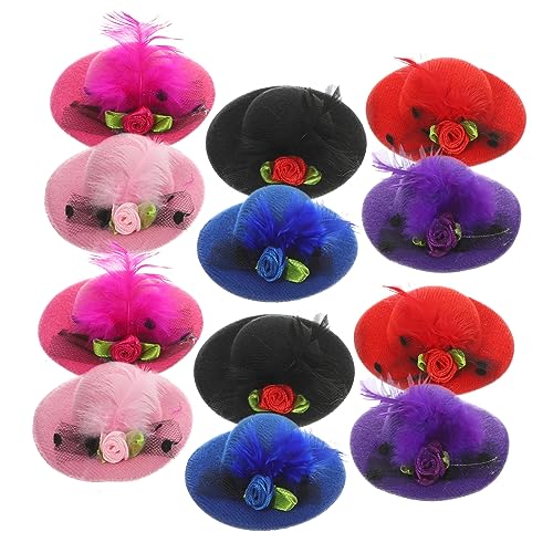 BELLIFFY 12 Stück Kleine Huthaarnadel Fascinator-hutclip Stoffclip Blumen Verzierung Für Damen Hochzeit Party von BELLIFFY