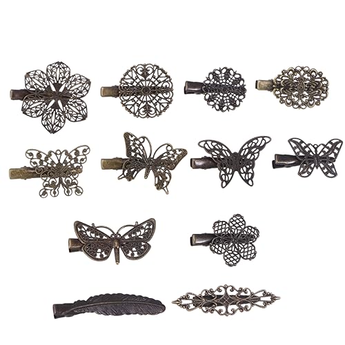 BELLIFFY 12er Set Vintage Haarklammern Für Frauen Haarschmuck Mit Blüten Und Blattdesigns Rutschfeste Haarspangen Im Retro Stil Ideal Für Frisuren Und Besondere Anlässe von BELLIFFY