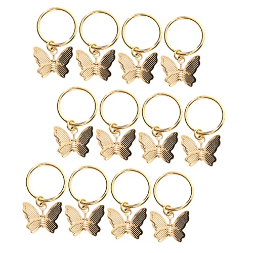 BELLIFFY 12 Stück Haarringe Für Zöpfe Haarschmuck Aus Metall Zopfschmuck Mit Perlen Flechtzubehör Für Dreadlocks von BELLIFFY