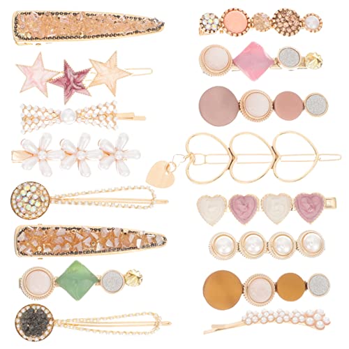 BELLIFFY 16stücke Mädchen Haarclips Frauen Haar Barrettes Mädchen Haar Clip Set Zubehör Stern Perle Blume Motive Kopfbelastung Frisur Kleidung Familienfeier Daten Schminken von BELLIFFY