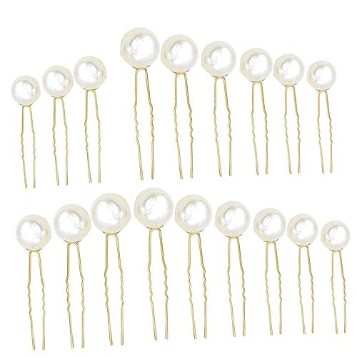 BELLIFFY 18 Stk Damen Haarspange haarschmuck haircharm haarsschmuck brauthaatschmuck hair accessories for brauthaarschmuk Haarstock Perle Haarspange Frauen Haarnadel Golden von BELLIFFY