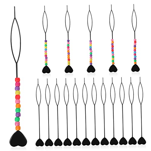 BELLIFFY 18-teilige Haarperlen Für Zöpfe Schnellperlen-tool Kleine Perlen Für Langes Haar Haardurchziehwerkzeug Für Kinder Und Pferdeschwänze Styling-tool Für Mädchen Und Frauen von BELLIFFY