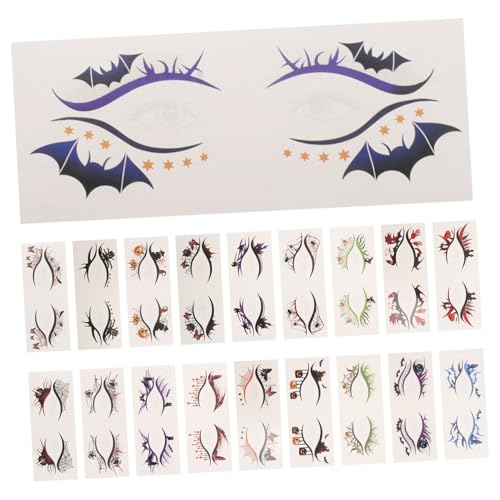 BELLIFFY 19 Stück Teiliges Halloween Augen-tattoo Temporären Eyeliner-stickern mit Kürbis Spinnennetz-motiven Einfach Aufzutragen und Schmerzfrei zu Entfernen für Maskenbälle und Partys von BELLIFFY