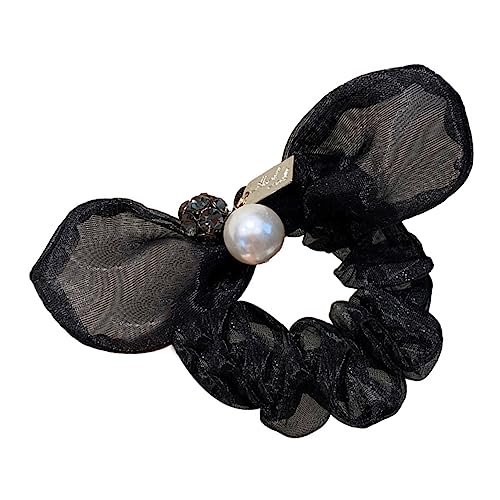 BELLIFFY 1stück Organza Haargummi Mit Perlen Und Schleife Elegantes Haaraccessoire Für Mädchen Und Frauen Für Ponytails Und Besondere Anlässe von BELLIFFY