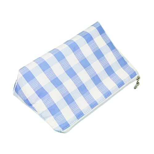BELLIFFY 1stück Tragbare Kosmetiktasche Mit Reißverschluss Geräumige Plaid Kosmetiktasche Für Damen Reise Und Makeup-Organizer Für Alltag Und Reisen von BELLIFFY