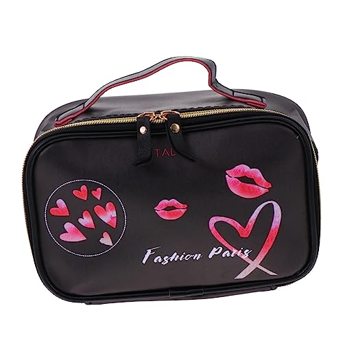 BELLIFFY 1stück Tragbare Kosmetiktasche Aus Pu Mit Streifenmuster Stilvolles Reise Und Aufbewahrungstaschen Damen Für Makeup Und Persönliche Pflege Leicht Und Kompakt von BELLIFFY