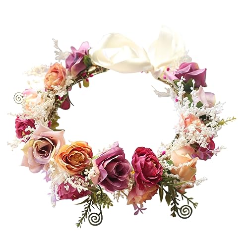 BELLIFFY Blumenstirnband Für Braut Party Haarreif Künstliche Blumendekorationen Leichtem Material Angenehm Zu Tragen Foto-requisiten von BELLIFFY
