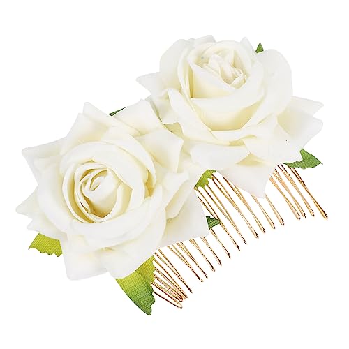 BELLIFFY 1pc Blume Rose Haar Kamm Braut Haar Zubehör Hochzeit Clip Für Frauen von BELLIFFY