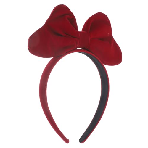 BELLIFFY 1stück Rotes Velours-bowknot Haarband Adorable Haaraccessoire Für Festivals Partys Und Leicht Und Bequem Für Festliche Anlässe von BELLIFFY