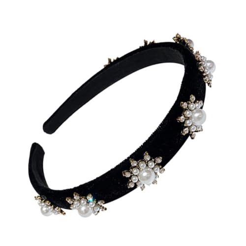 BELLIFFY Schneeflocken Haarband Für Damen Party Stirnband Aus Hochwertigem Material Stirnband Für Weihnachten Schwarz Schneeflocke Haarschmuck von BELLIFFY