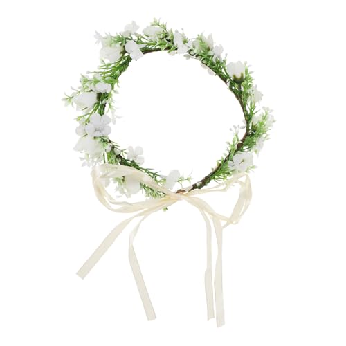 BELLIFFY 1 Stück Kranz Kopfschmuck Faux Kranz Kopfschmuck Braut Foto Kopfschmuck Prop Weiße Rose Blumenstrauß Aus Rosen Gebäude Künstliche Blumen von BELLIFFY