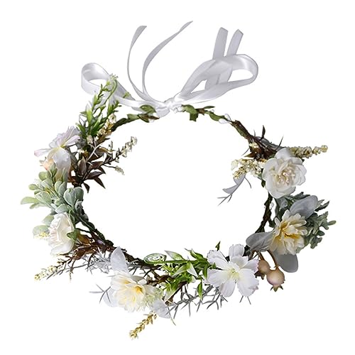 BELLIFFY 1stück Imitation Flower Headband Für Mädchen Grünes Blumenhaarband Haarschmuck Für Hochzeiten Partys Karneval Und Fotoshootings von BELLIFFY