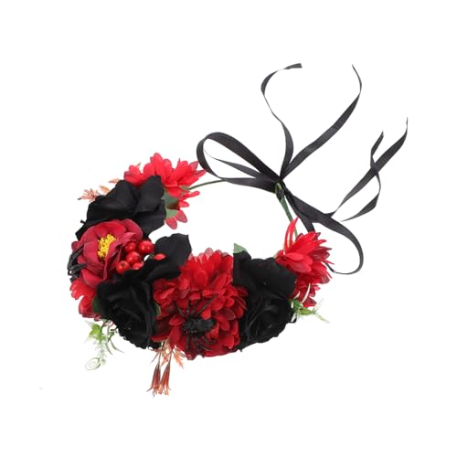 BELLIFFY 1stück Schwarze Blumenkrone Lustiger Haarschmuck Für Halloween Und Festlichkeiten Aus Bequemes Haarband Für Partys Geburtstagsfeiern Und Fotoshootings von BELLIFFY