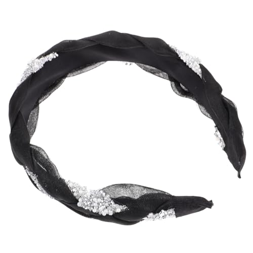 BELLIFFY Stirnband Herren Breit Mit Strasssteinen Haarreif Modisch Aus Kopfschmuck Für Partys Schwarz Für Damen Und Herren von BELLIFFY