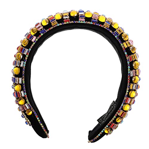 BELLIFFY Breites Stirnband Mit Juwelen Für Damen Funkelnder Kopfschmuck Strass-haarband Für Party Und Alltagssituationen Haarschutz Vor Wind Edles Aussehen von BELLIFFY