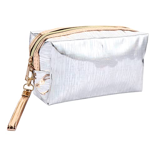 BELLIFFY 1stück Reise Kosmetiktasche Tragbare Make-up Tasche Für Damen TPU Material Für Unterwegs Hotel Business Platzsparend Und Langlebig Silberfarben BELLIFFY 1stück Reise Kosmetiktasche Tragbare Make-up Tasche Für Damen TPU Material Für Unterwegs Hotel Business Platzsparend Und Langlebig Silberfarben von BELLIFFY