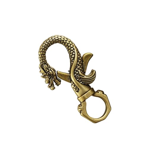 BELLIFFY 1stück Vintage Drachen Schlüsselanhänger Aus Messing Robuster Und Leichter Schlüsselringverschluss Kreatives Design Für Taschen Und Rucksäcke Korrosionsbeständig Und Langlebig von BELLIFFY
