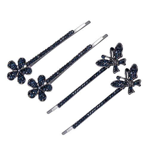 BELLIFFY 2paare Retro Strass Haarspangen Seitenclips Strass Haar Clip Frauen Haarschmuck Retro Haar Clips von BELLIFFY
