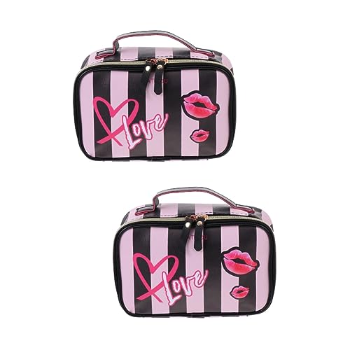 BELLIFFY 2stücke Damen Pu Kosmetiktasche Im -Design Tragbar Für Und Outdoor Und Elegant Für Make-up Und Pflegeprodukte von BELLIFFY