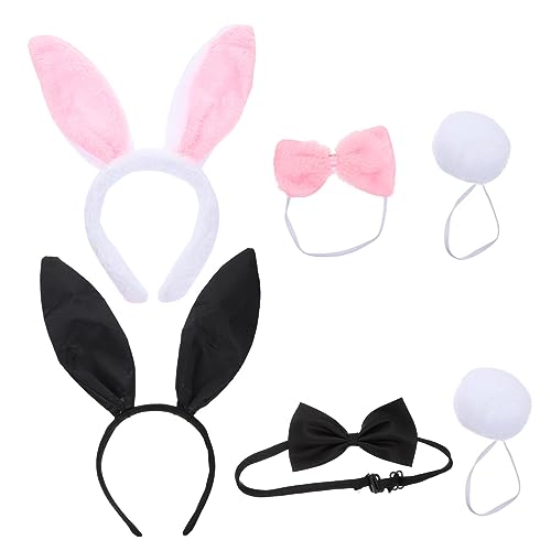 BELLIFFY 2sätze Kaninchenohr Stirnbänder Mit Hasenschwanz Haarband Für Kostüm Requisiten Geeignet Für Festivals Und Partys von BELLIFFY