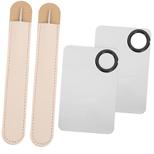 BELLIFFY 2 Sätze Palettensatz Gel-nagellack Nagellack Organizer Punkt Nagel Einweichen Schüssel Kosmetikspatel Pusher Nagelringe Sieb Nagelkunst-palette Polieren Rostfreier Stahl von BELLIFFY