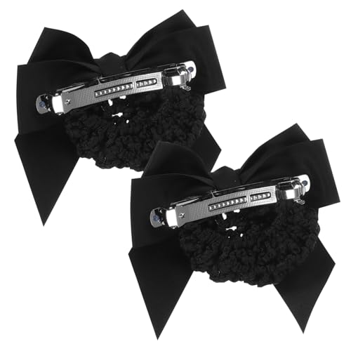 BELLIFFY 2stücke Haarnetz Haarspange Mit Schleife Eleganter Haarschmuck Für Damen Für Freizeit Und Arbeit Vielseitig Einsetzbar von BELLIFFY