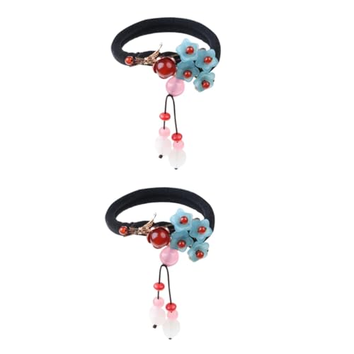 BELLIFFY 2stücke Retro Haarreif Mit Quasten Vintage Damen Haargummi Elastisches Haarband Für Pferdeschwänze Für Hanfu Retro-looks Vielseitiges Haarschmuck-accessoire Für Jeden Anlass von BELLIFFY