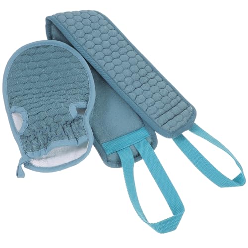 BELLIFFY Streifen Duschhandtuch Handschuhe Badetuch Reiben Rücken Schrubber Für Glattes Bad Handschuh Kit Zufällige Farbe von BELLIFFY