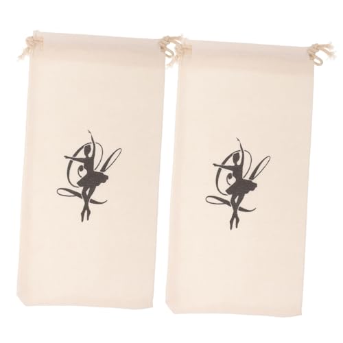 BELLIFFY 2 Stück Ballettschuhbeutel Kordelzug Canvas Aufbewahrungstasche für Spitzenschuhe Tanzschuh Organizer Staubschutz Beutel für Ballett Tänzerinnen von BELLIFFY