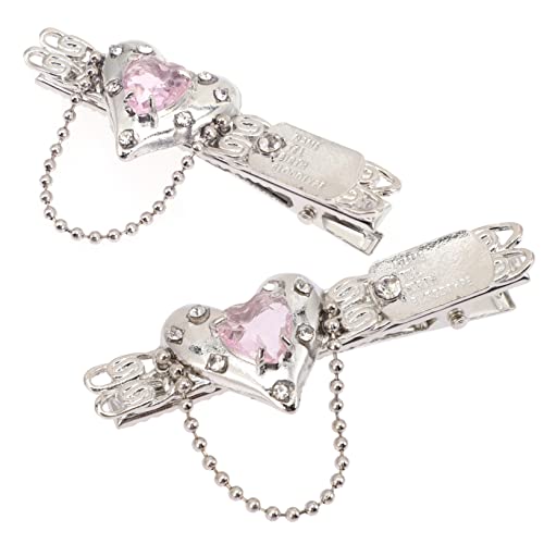 BELLIFFY 2 Stück Metall Haarspangen Mit Herzform Haarschmuck Mit Quaste Haarspangen Für Damen Und Mädchen von BELLIFFY