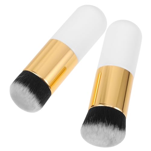 BELLIFFY 2 Stück Make up pinsel Dichte Foundation Puderbürsten für Flüssiges und Losem Make up Vielseitiges Kosmetik tool für Ebenmäßiges Verblenden und Natürliches Finish bei Frauen von BELLIFFY