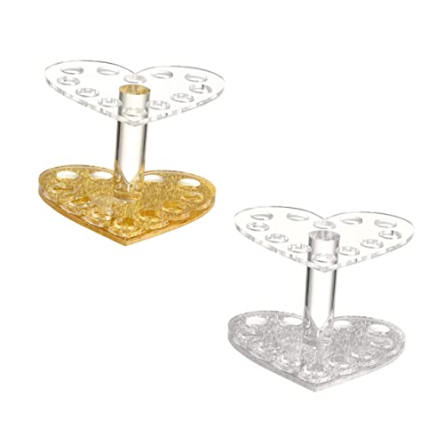 BELLIFFY 2er Satz Herzförmiger Aufbewahrungs-organizer Aus Acryl Für Make-up-pinsel Für Schreibtisch Und Badezimmer von BELLIFFY