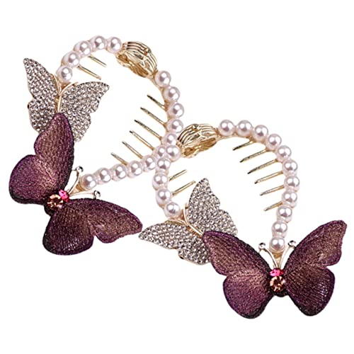 BELLIFFY Schmetterlings-haarknotenhalter Strass-dutt-clip Pferdeschwanzhalter Für Frauen Accessoires von BELLIFFY