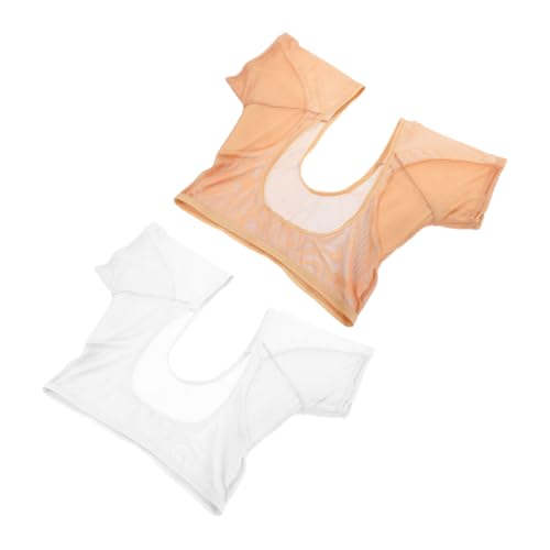 BELLIFFY Schweiß 2 Stück Schweißabsorbierende Weste Achselschweißpads Sweats Guard Unterarmschilde Achselschweißschutz Sweats Shield Weste Unter Den Achseln Schweißpads Kleid Sweats Shield Kurzes von BELLIFFY