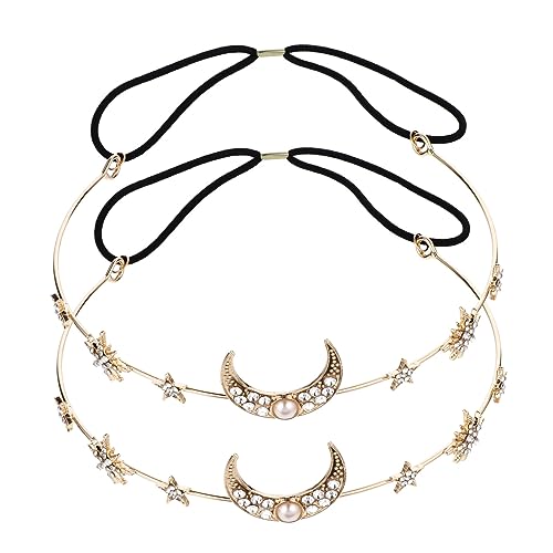 BELLIFFY 2stücke Mondsterne Stirnband Mit Strass Kopfbedeckung Für Braut Hochzeit Haarschmuck Haarband Schmuck Stirnband BELLIFFY 2stücke Mondsterne Stirnband Mit Strass Kopfbedeckung Für Braut Hochzeit Haarschmuck Haarband Schmuck Stirnband von BELLIFFY