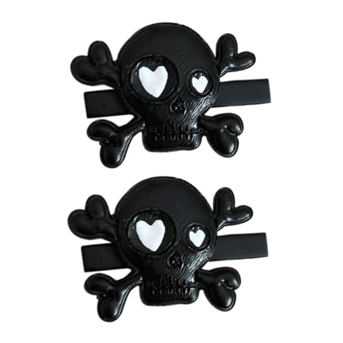 BELLIFFY 2 Stück Totenkopf Clip Skelett Haarspangen Punk Mit Totenköpfen Halloween Haar Accessoires Halloween Clips Gothic Haarspangen Damen Und Erwachsene von BELLIFFY