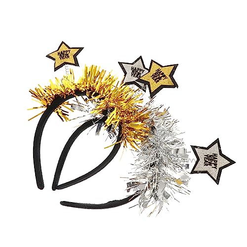 BELLIFFY 2stücke Weihnachts-haarreif Mit Fünfzackigem Stern Glitzernder Kopfschmuck Für Festliche Anlässe Für Weihnachten Und Neujahr Für Erwachsene von BELLIFFY