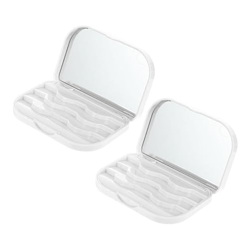 BELLIFFY Aufbewahrungsbox Für Falsche Wimpern Mit Spiegel Tragbare Wimpernbox Wimpern-organizer Kasten Für Reise Wimpernbehälter Wimpernaufbewahrungssetui von BELLIFFY