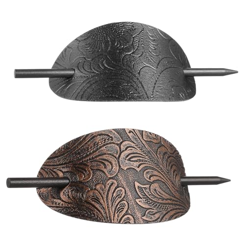 BELLIFFY 2stücke Brötchen Haarnadeln Einfache Haar Sticks Haar Styling Clip Mode Mädchen Kopfschmuck Leder Holz Haarstäbe Für Dutt Und Mädchen von BELLIFFY