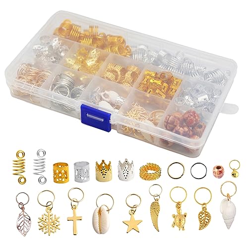 BELLIFFY 238stücke Haar Flecht Manschetten Perlen Für Zöpfe Dreadlocks Ringe Rohre Zubehör Langlebiges Metall Geeignet Für Partys Und Alltag Diy Frisuren Für Familie Und von BELLIFFY