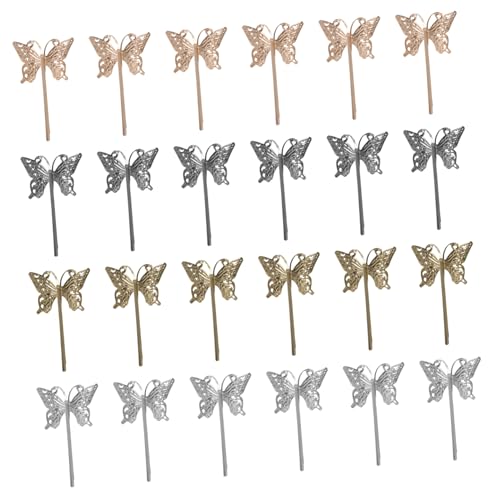 BELLIFFY 24stücke Schmetterlinge Haar Clips Barrettes Haarnadel Haar Zubehör Für Frauen Mädchen Metallclips Haarspangen von BELLIFFY