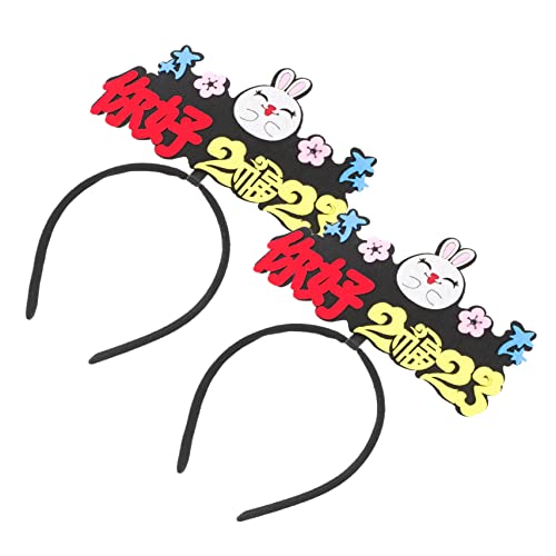 BELLIFFY 2stücke Neuer Titel Neujahrs Haarband Mit Hasenohren Dekorative Haarschmuck Für Neujahrsfeiern Karneval Und Cosplay Einfach Zu Tragen Und Ansprechend von BELLIFFY