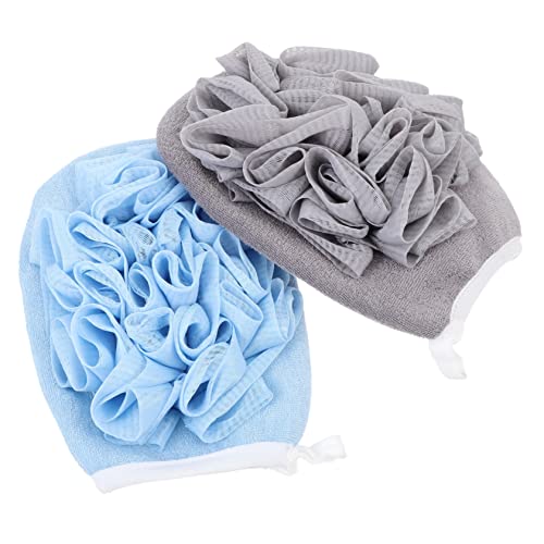 BELLIFFY 2St Badetuch Badeblume Körperwäscher Duschhandschuh stylische Duschkugel Körperpeeling für Frauen badehandtuch Badezimmerzubehör bequeme Badekugel Massageball Polyester Blue von BELLIFFY