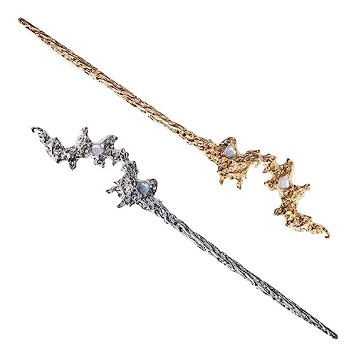 BELLIFFY 2 Stück Haarstäbe Haarnadeln Für Damen Dutt Vintage Haarstäbchen Haar-accessoires Für Mädchen Metall Essstäbchen Für Haar Haarnadel Für Damen von BELLIFFY