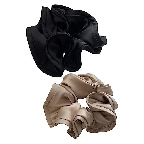 BELLIFFY 2stücke Satin Seiden-haargummis Scrunchies Elastische Haar-accessoires Für Damen Mädchen Pferdeschwanzhalter Haarseile von BELLIFFY