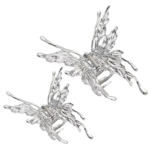 BELLIFFY 2stücke Schmetterling Haarklammern Schmale Haarclips Für Damen Mädchen Hochzeit Party Zubehör Aus Metall Mit Verschluss Für Kurzhaar Und Feinhaar von BELLIFFY