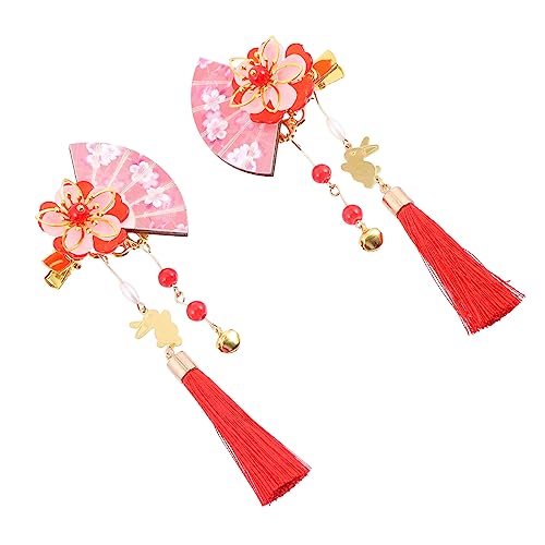 BELLIFFY Stilvolle Quasten-Haarnadel für Damen 2 Stück Haarnadel im japanischen Stil Blumenform Haarspange für Damen von BELLIFFY