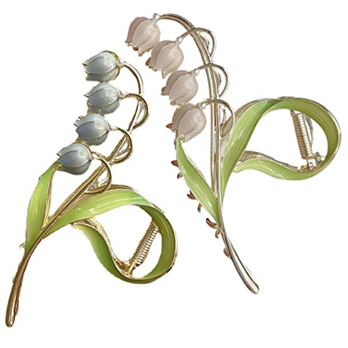 BELLIFFY 2stücke Haarklammern Mit Tulpenblüte Für Hinten Haarklammer Blumen Für Langes Haar Haarklammern Für Frauen Zum Kochen Essen Arbeiten Oder Duschen von BELLIFFY