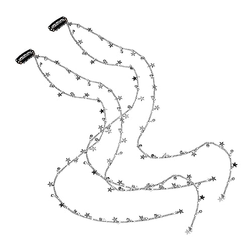 BELLIFFY 2stücke Stern-haarketten Mit Quaste Clip Für Zöpfe Haarschmuck Für Frauen Aus Langlebig Und Modisch Dekoratives Zubehör Für Frisuren von BELLIFFY